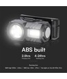 Lampe frontale LED 3W - IP43, lumière blanche et RGB, 8 fonctions d'éclairage, support inclus