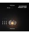 Suspension design E27 - Noir mat, Ø40cm, sans source lumineuse