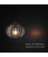 Suspension design E27 - Noir mat, Ø40cm, sans source lumineuse