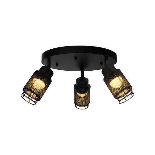 Plafonnier design LED 18W - Ø30cm, 3000K, noir mat, IP20 intérieur