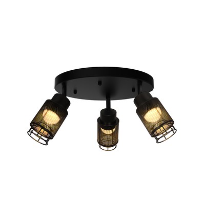 Plafonnier design LED 18W - Ø30cm, 3000K, noir mat, IP20 intérieur