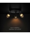 Plafonnier design LED 18W - Ø30cm, 3000K, noir mat, IP20 intérieur