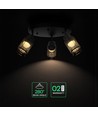 Plafonnier design LED 18W - Ø30cm, 3000K, noir mat, IP20 intérieur