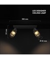 Plafonnier VT-89012 585x211mm 12W - LED, décoratif, 3000K, noir mat