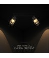 Plafonnier VT-89012 585x211mm 12W - LED, décoratif, 3000K, noir mat