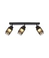 Plafonnier design LED 18W avec 3 spots - 2160lm, 3000K, noir mat, orientable, source lumineuse incl.