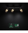 Plafonnier design LED 18W avec 3 spots - 2160lm, 3000K, noir mat, orientable, source lumineuse incl.