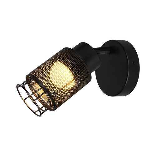 Applique murale design 6W - Noir mat, 3000K, 720lm, IP20 intérieur, source lumineuse incl.