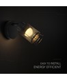 Applique murale design 6W - Noir mat, 3000K, 720lm, IP20 intérieur, source lumineuse incl.