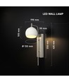 Applique murale VT-89021 190x120x430 mm 10W - LED, décorative, 3000K, nickel brossé + blanc