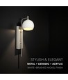Applique murale VT-89021 190x120x430 mm 10W - LED, décorative, 3000K, nickel brossé + blanc