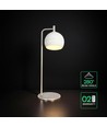 Lampe de table LED décorative 10W - Ø16 x 44 cm, 1200lm, nickel brossé et blanc, 3000K