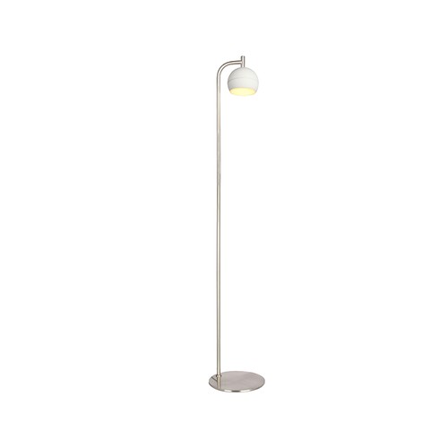 Lampadaire LED design 10W - 1200lm, 120lm/W, 3000K, nickel brossé, hauteur 141cm