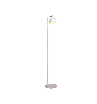 Lampadaire LED design 10W - 1200lm, 120lm/W, 3000K, nickel brossé, hauteur 141cm