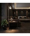 Lampadaire LED design 10W - 1200lm, 120lm/W, 3000K, nickel brossé, hauteur 141cm