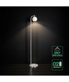 Lampadaire LED design 10W - 1200lm, 120lm/W, 3000K, nickel brossé, hauteur 141cm