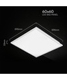 Dalle LED 60x60, 40W - Hauteur: 33mm, 120 lm/W, 5 ans de garantie, bord blanc