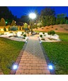 Lampadaire de jardin 141cm à 2 têtes - Noir, aluminium, IP44 extérieur, 2x douille E27, sans source lumineuse