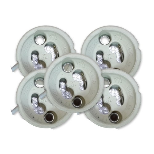 Lot de 5 douilles GU10 en céramique - Avec câble silicone 15cm, 2A