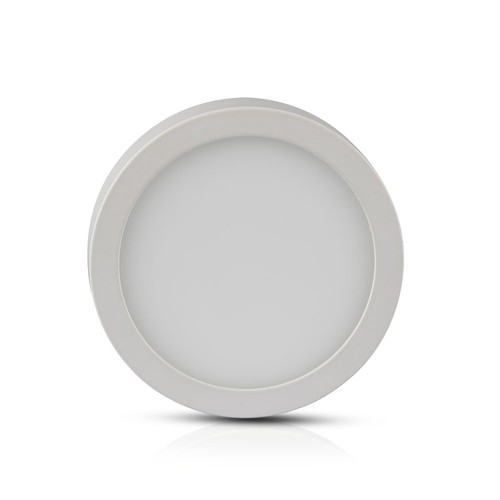 Plafonnier LED 6W Ø9cm - 4000K, 420lm, bord blanc, rond, source lumineuse incluse