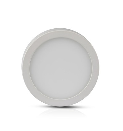 Plafonnier LED 6W Ø9cm - 4000K, 420lm, bord blanc, rond, source lumineuse incluse