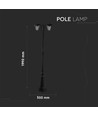 Lampadaire de jardin 199cm à 2 têtes, E27 - Noir, aluminium, IP44 extérieur, sans source lumineuse