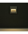 Applique murale LED encastrable 2W - IP65, 12,4 x 12,4 cm, noir, carré, 4000K, step light