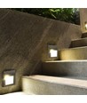 Applique murale LED encastrable 2W - IP65, 12,4 x 12,4 cm, noir, carré, 4000K, step light