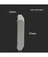 Applique murale LED encastrable 2W - IP65, 12,4 x 12,4 cm, noir, carré, 4000K, step light