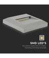 Applique murale LED encastrable 2W - IP65, 12,4 x 12,4 cm, noir, carré, 4000K, step light