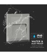 Applique murale LED encastrable 2W - IP65, 12,4 x 12,4 cm, noir, carré, 4000K, step light