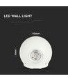 VT-836 Applique LED 6W - haut-bas, 3000K, boîtier blanc, IP65