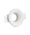 Spot encastrable GU10 en plâtre, rond - Blanc, Perçage : Ø103 mm, Dimensions : Ø100 mm, sans source lumineuse