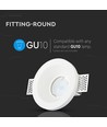 Spot encastrable GU10 en plâtre, rond - Blanc, Perçage : Ø103 mm, Dimensions : Ø100 mm, sans source lumineuse