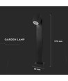 Lampe de jardin GU10 avec tête orientable - Noir, 117cm, IP44, aluminium, sans source lumineuse