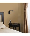 Applique murale LED 3W lit/hôtel avec USB et interrupteur - Noir, 3000K, COB CREE chip, 12x12 cm