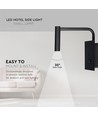 Applique murale LED 3W lit/hôtel avec USB et interrupteur - Noir, 3000K, COB CREE chip, 12x12 cm