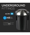 Spot encastrable de sol MR16 12V avec 2 fenêtres - IP67, acier inoxydable, pour ampoule MR16/GU5.3, carrossable
