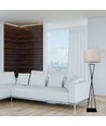 Lampe sur pied design E27 - abat-jour rond couleur ivoire, pied en métal noir