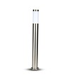Borne de jardin LED 110cm avec détecteur - Douille E27, IP44, acier inoxydable, détecteur PIR, gris anthracite