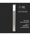 Borne de jardin LED 110cm avec détecteur - Douille E27, IP44, acier inoxydable, détecteur PIR, gris anthracite
