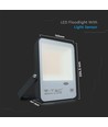 Projecteur LED 30W avec capteur crépusculaire - Samsung LED chip, 100lm/W, IP65, blanc froid, boîtier noir