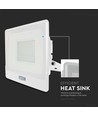 Projecteur LED 50W avec détecteur, Samsung LED chip - IP65, blanc, 4000lm, angle 100 degrés