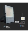 Projecteur LED 200W Samsung - 137lm/W, IP65, boîtier noir, ultra-thin, extérieur