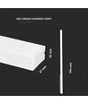 Luminaire suspendu linéaire LED 120cm 40W - Samsung LED chip, blanc, 4000K, flicker free, câbles de suspension inclus
