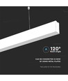 Luminaire suspendu linéaire LED 120cm 40W - Samsung LED chip, blanc, 4000K, flicker free, câbles de suspension inclus