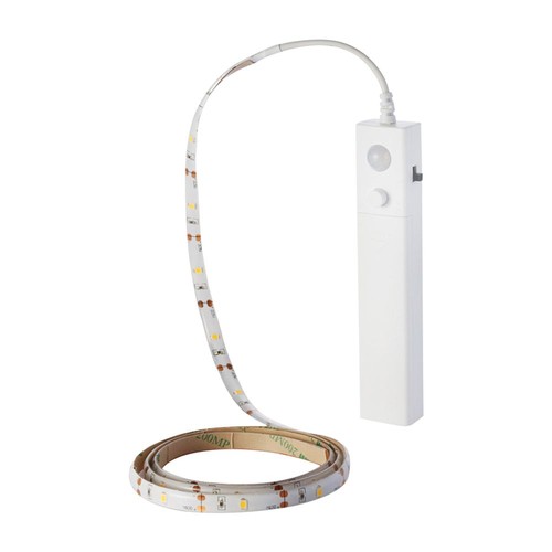 Ruban LED 1m 2,4W avec boîtier piles et détecteur - 6V, IP65, 4000K, capteur PIR, avec ruban 3M