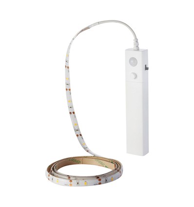 Ruban LED 1m 2,4W avec boîtier piles et détecteur - 6V, IP65, 4000K, capteur PIR, avec ruban 3M