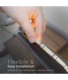 Ruban LED 1m 2,4W avec boîtier piles et détecteur - 6V, IP65, 4000K, capteur PIR, avec ruban 3M