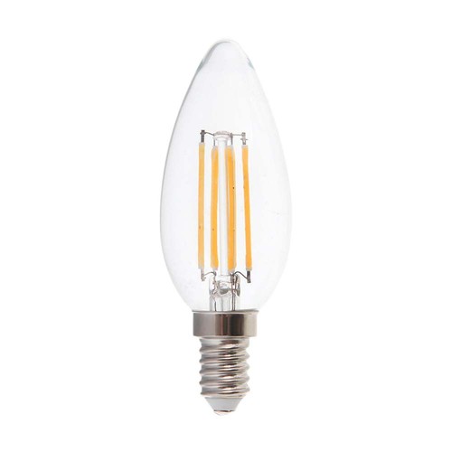 VT-2327 Ampoule LED bougie 6W E14 - filament, abat-jour transparent, 6500K, 130lm/W